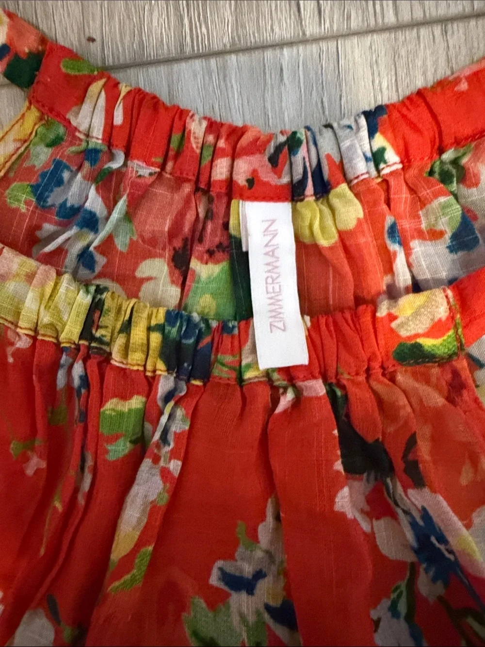 Zimmermann size 2 Red Floral Tiered Sundress